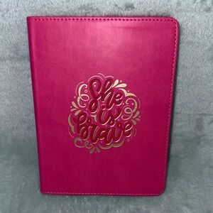 Pink and Gold Embossed Journal-She is brave